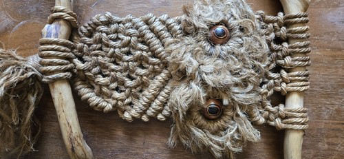 Vintage mcm macrame - mcm, owl